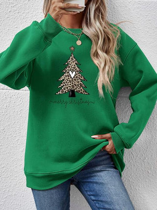 Christmas Tree Graphic Long Sleeve Sweatshirt