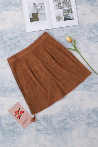 Double Take Buttoned Corduroy Mini Skirt