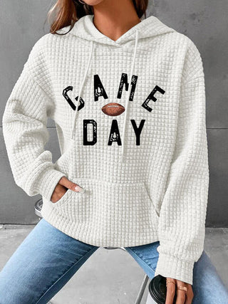 Full Size GAME DAY Graphic Drawstring Hoodie