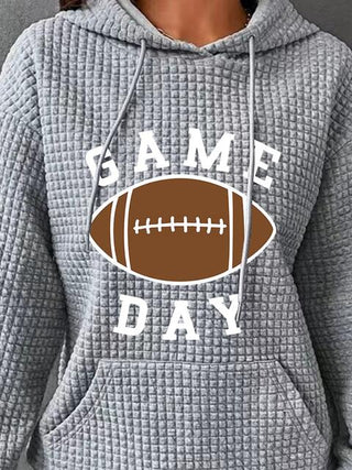 Full Size GAME DAY Graphic Drawstring Hoodie