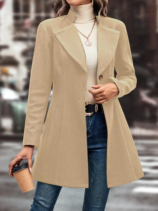 Lapel Collar Button Down Coat